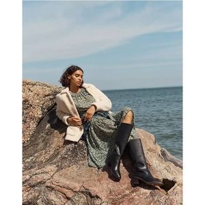 Madewell The Carlotta With Extended Calf In Black Leather Tall Boots Size 7.5